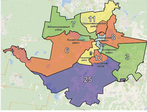 Свердловскую область разделят на 25 округов для выборов в заксо (СХЕМА)